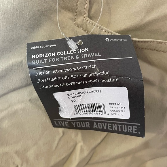 Eddie Bauer Khaki Horizon Shorts Size 12 - Picture 3 of 5
